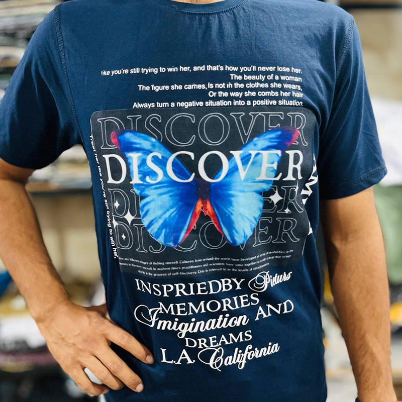 تیشرت مردانه چاپ پروانه (پک 6 عددی)