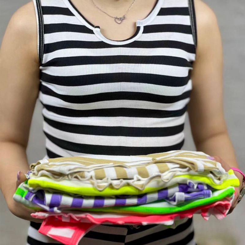 ست تاپ و شورتک خطی (پک 6 عددی)