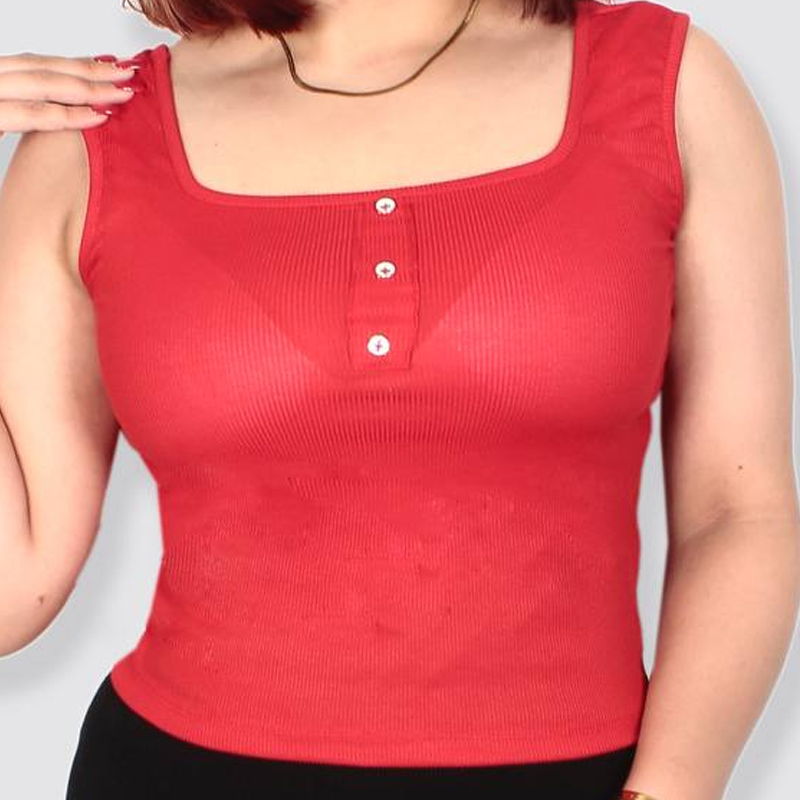 کراپ یقه خشتی ۳ دکمه  (پک 6 عددی)