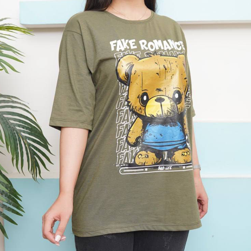 تیشرت لانگ پنبه   اورینت خرسی(پک6عددی)