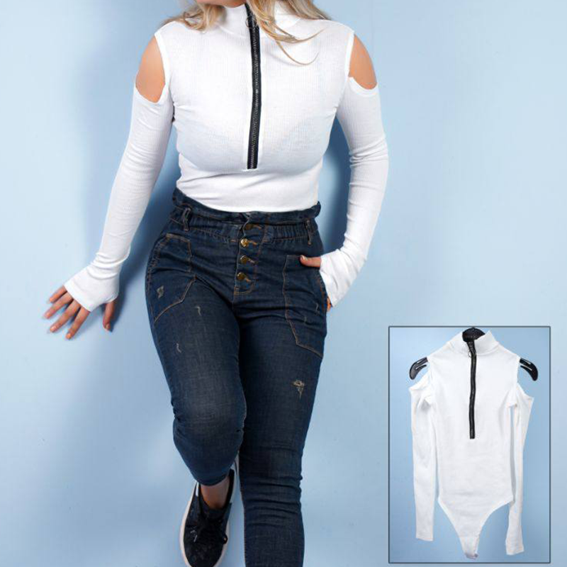 بادی سرشانه باز نیم زیپ(پک 5 عددی)