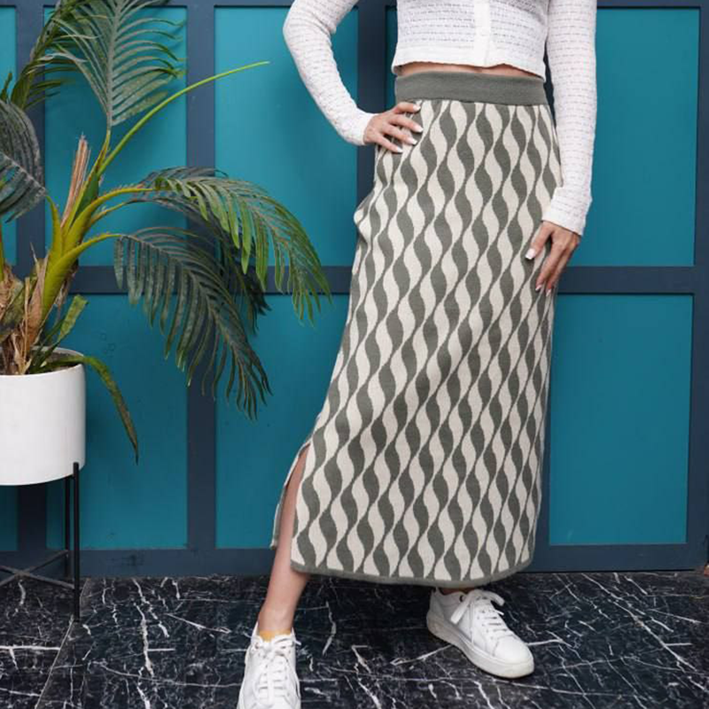 دامن بافت طرح دار(پک 3 عددی)