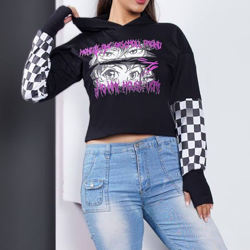 کراپ کلاهدار آستین فینگری(پک 3 عددی)