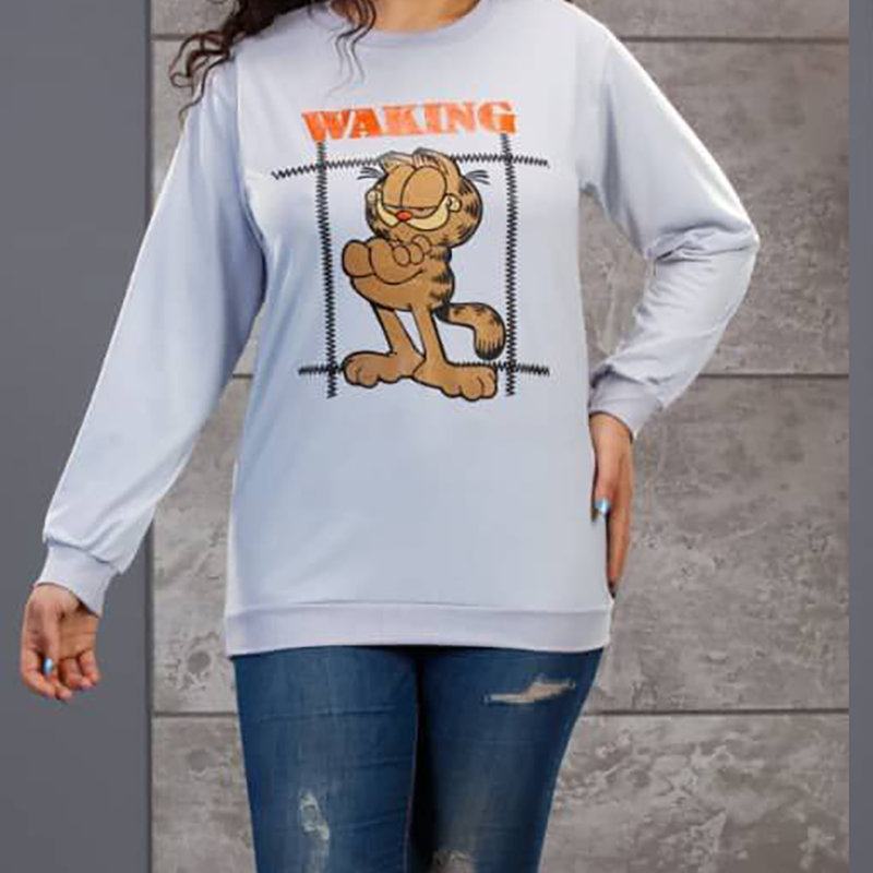 بلوز آستین بلند۲طرف چاپ گارفیلد(پک 6 عددی)