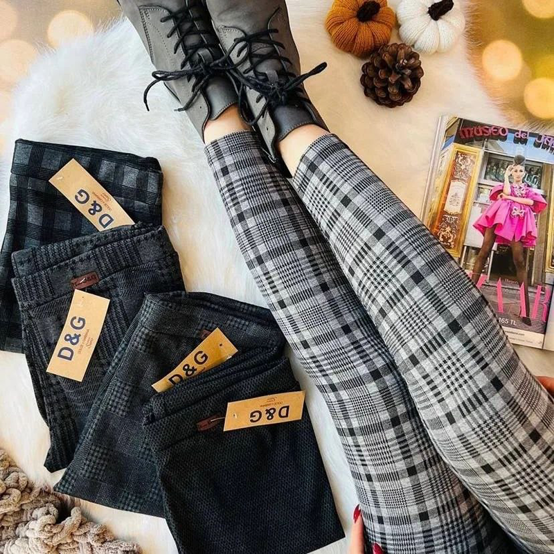 شلوار کمر کش طرح دار (پک 6 عددی)