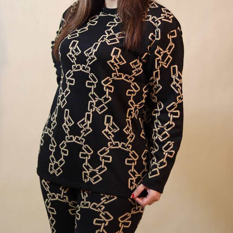 ست بافت تونیک شلوار زنجیری(پک6 عددی)