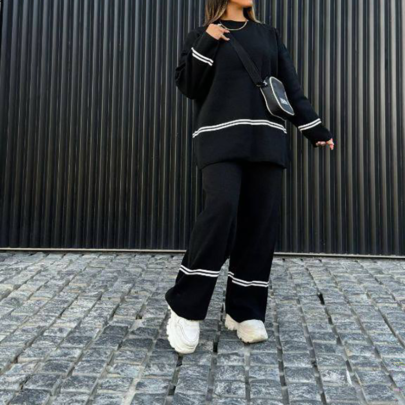 ست بافت تونیک شلوار پایین خط(پک5 عددی)