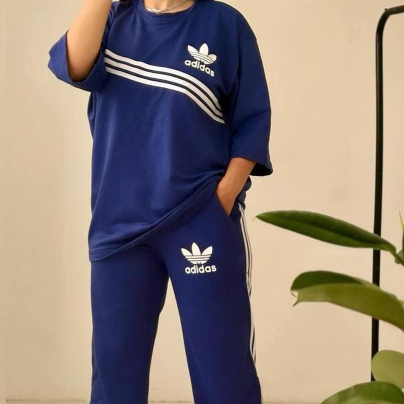 ست بلوز شلوار جیبدار چاپ آدیداس(پک 6 عددی)