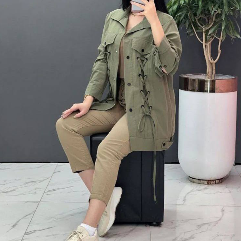 مانتو جلو بندار جیبنما (پک 4 عددی)