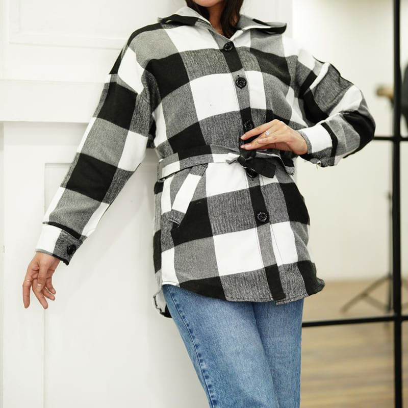 مانتو چهارخونه پشمی(پک 3 عددی)