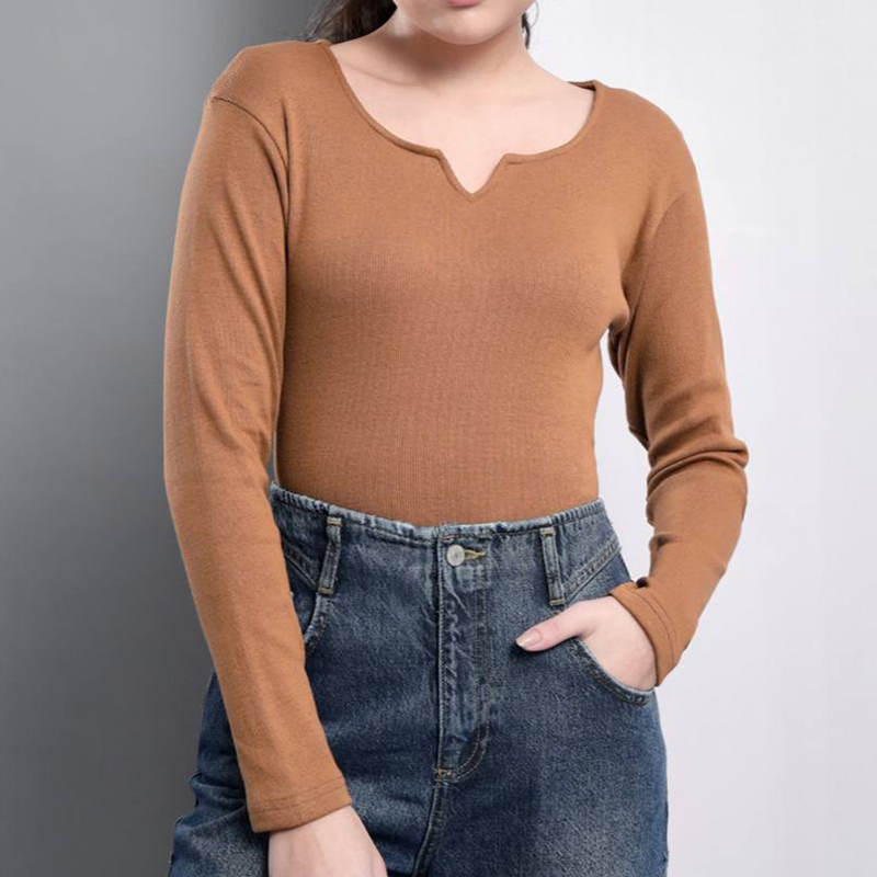 کراپ آستین دار یقه V (پک 6 عددی)