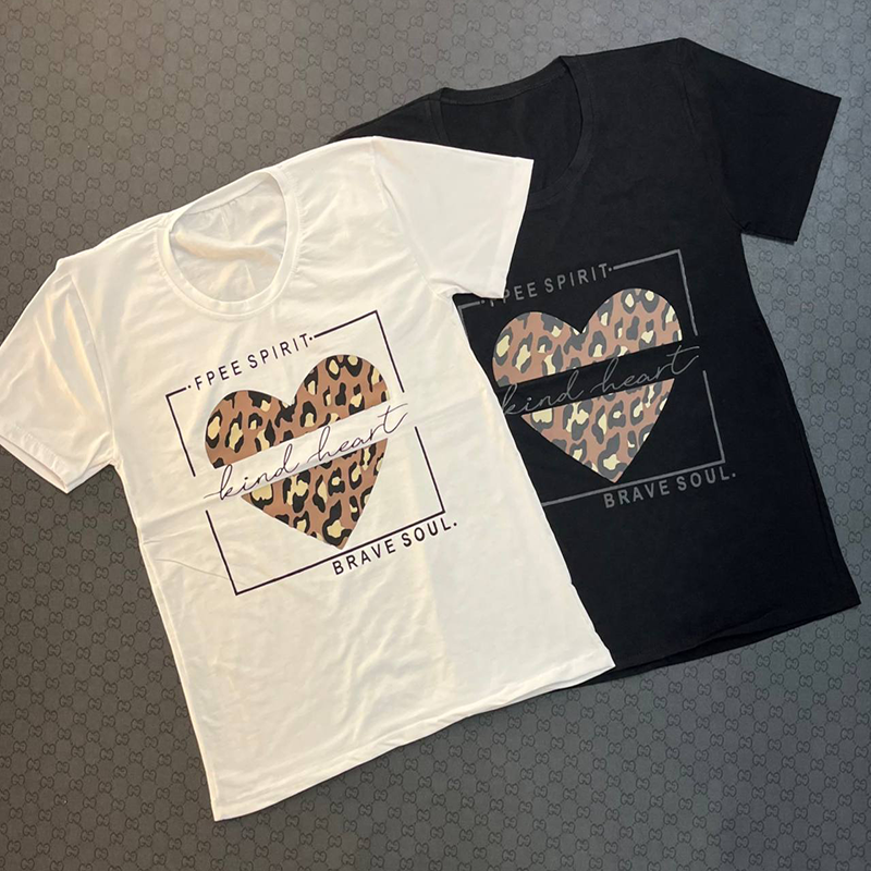 تیشرت پنبه چاپ قلب (پک 4 عددی)