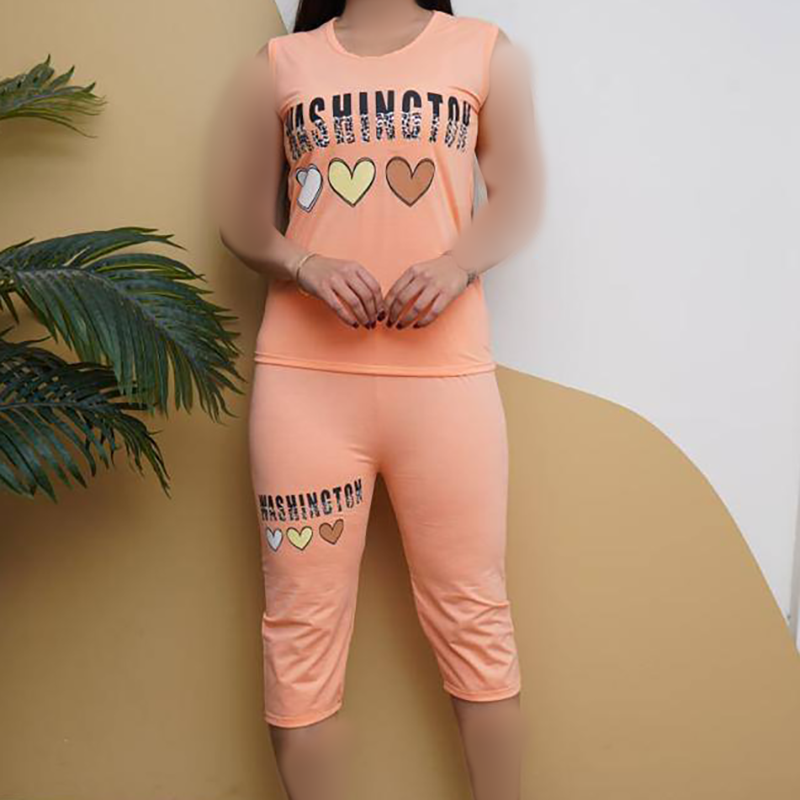 ست تاپ و شلوارک قلب (پک 5 عددی)