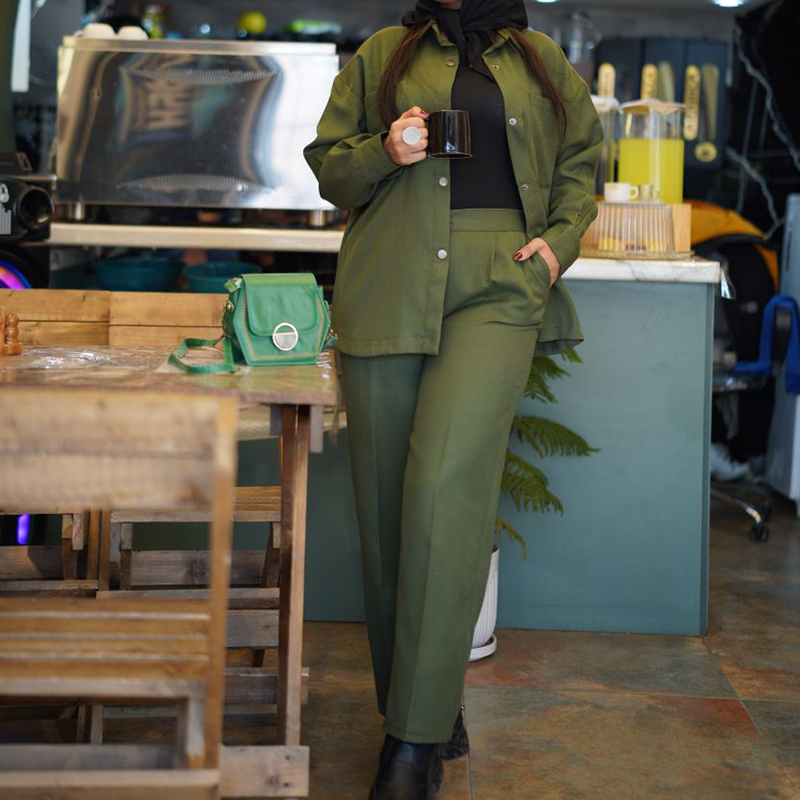 ست مانتو شلوار کتان (پک 3 عددی)