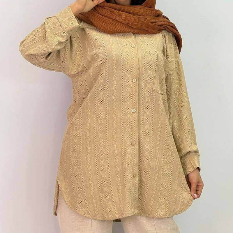 مانتو جلو دکمه آستین بلند (پک 4 عددی)