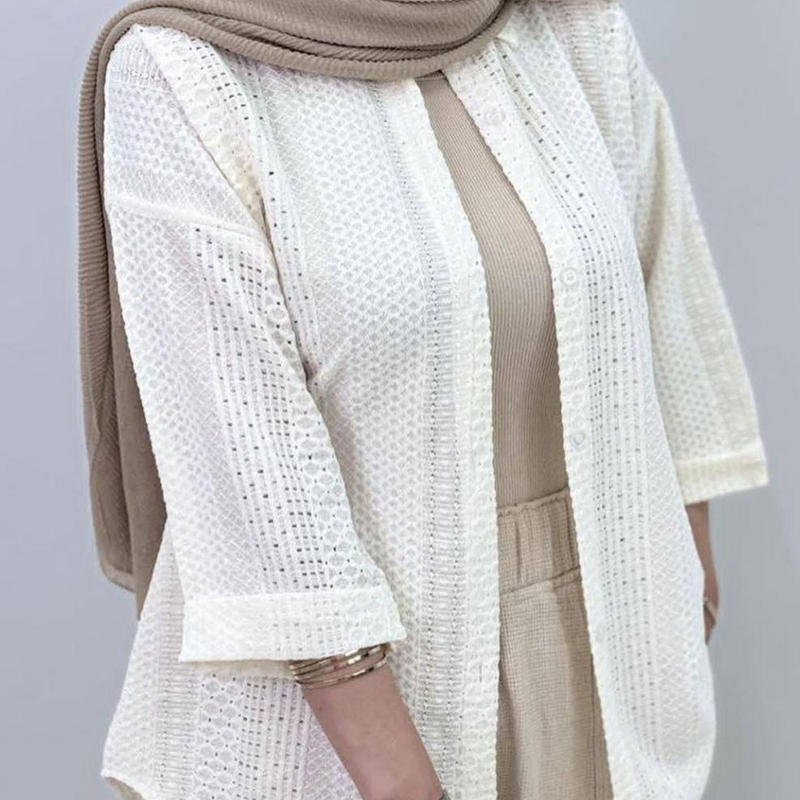 مانتو جلو دکمه آستین پاکتی (پک 4 عددی)