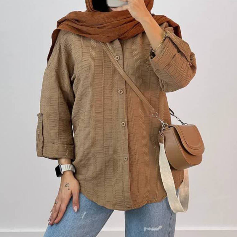 مانتو پشت دکمه مدل پرنیا (پک 3 عددی)