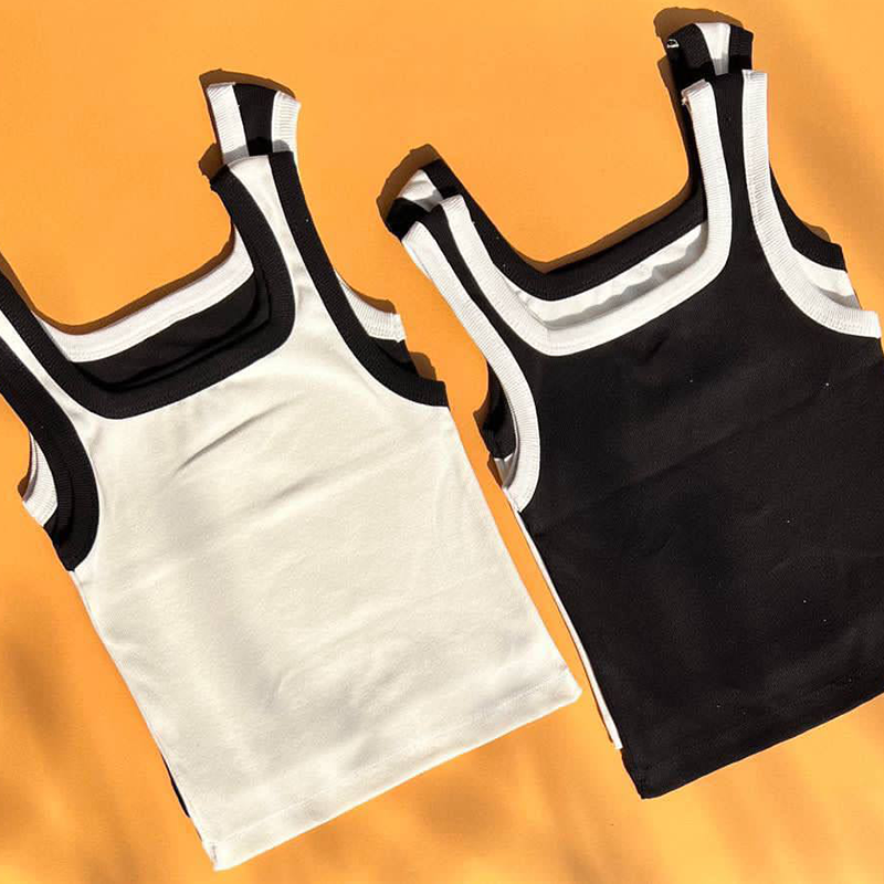 کراپ یقه خشتی نواری (پک 4 عددی)