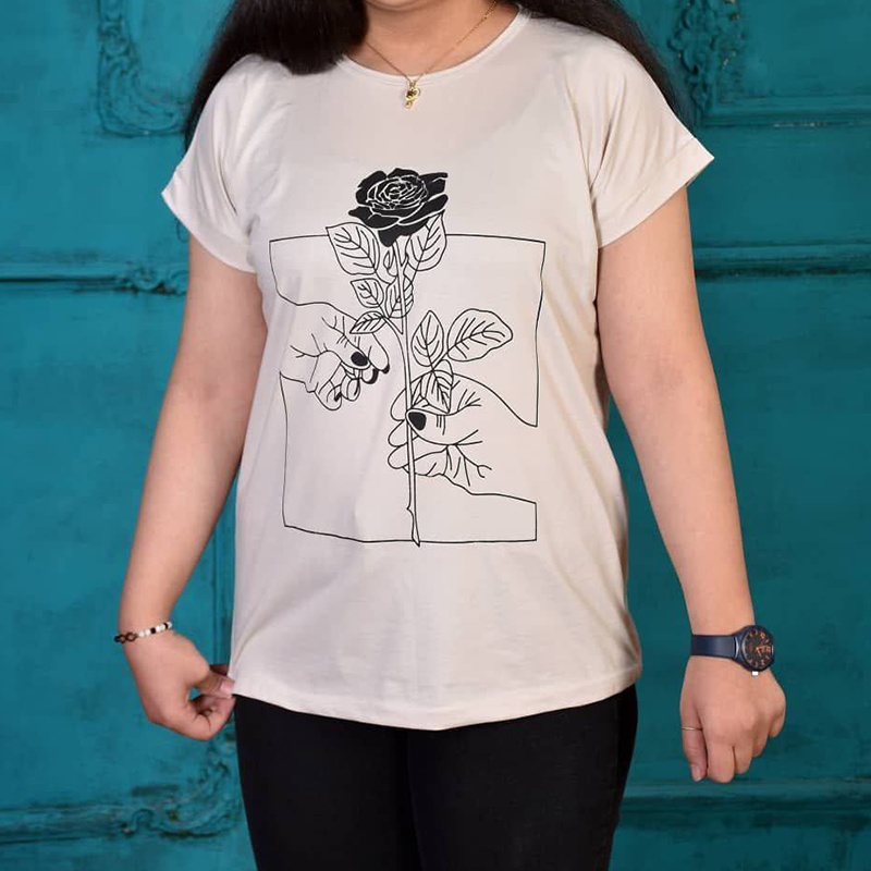 تیشرت قواره بزرگ آستین سرخود (پک 6 عددی)