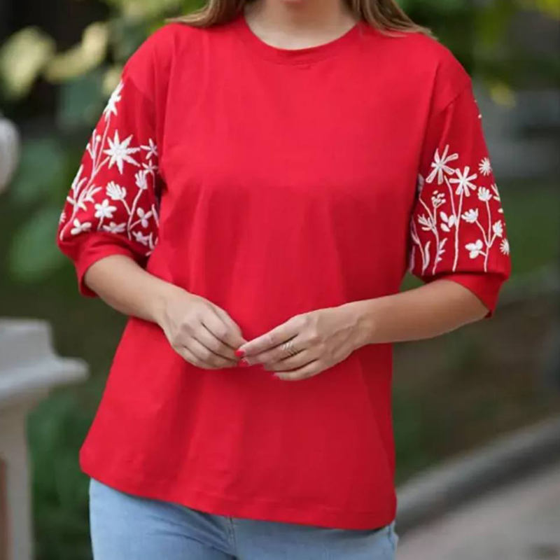 تیشرت آستین گل  (پک 6 عددی)