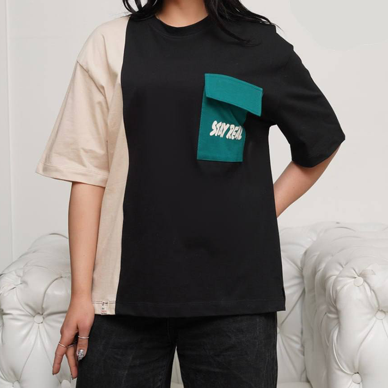 تیشرت فشن باکسی جیبدار (پک 3 عددی)