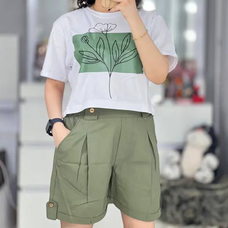 ست کراپ و شورتک (پک 5 عددی)