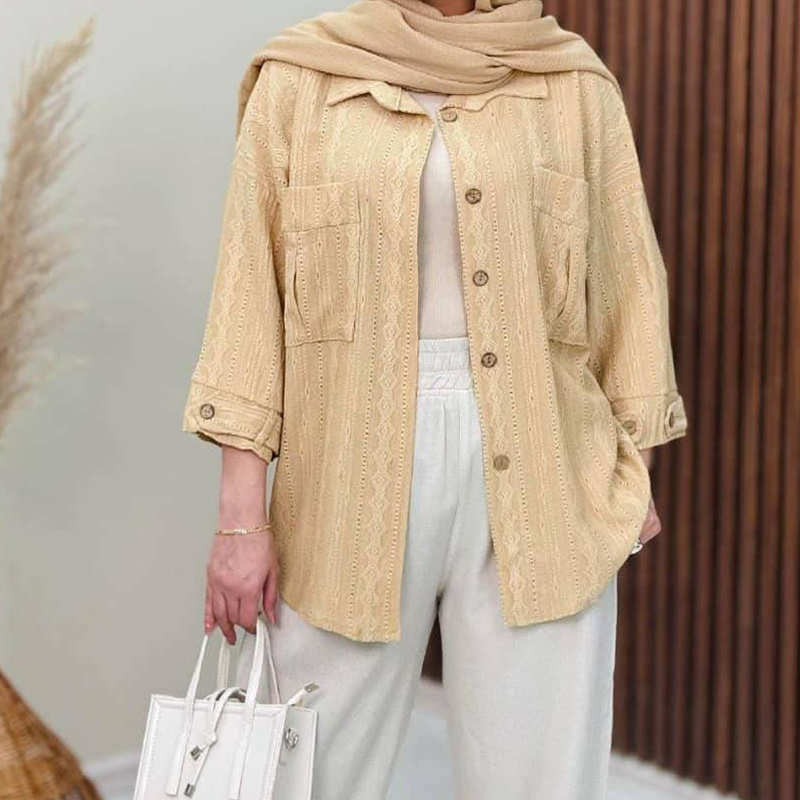 مانتو جلو دکمه ۲جیب (پک 4 عددی)