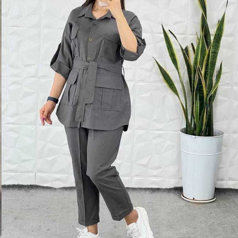 ست مانتو شلوار ۴جیب (پک 2 عددی)