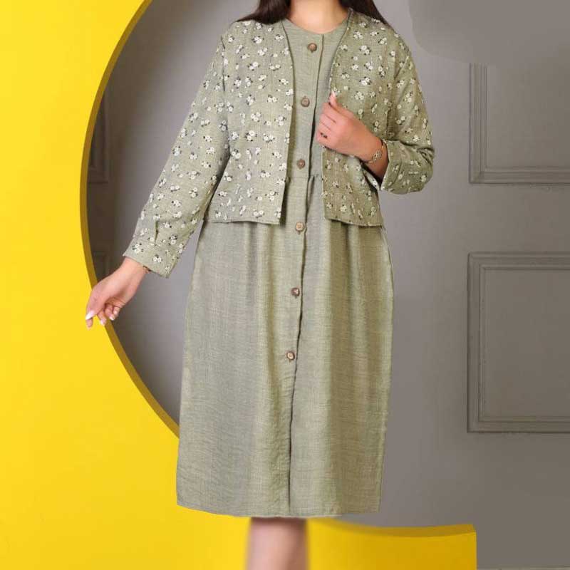 کت و سارافن گل گچی (پک 4 عددی)