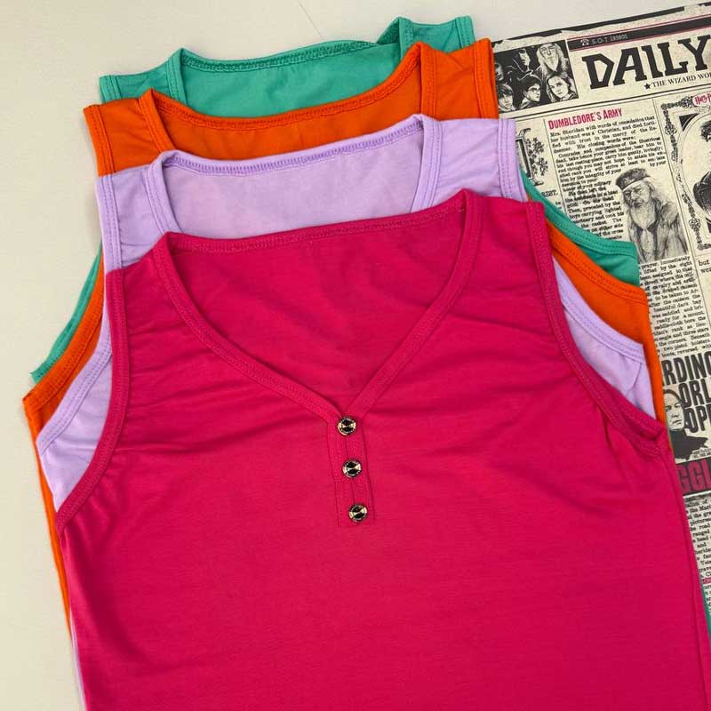 تاپ رکابی یقه ۳ دگمه (پک 5 عددی)