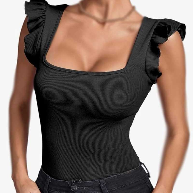 کراپ یقه خشتی آستین فرشته (پک 7 عددی)