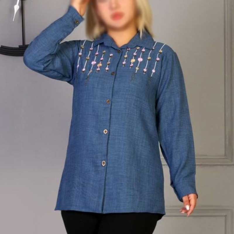 مانتو گلدوزی خطی عمودی (پک 6 عددی)