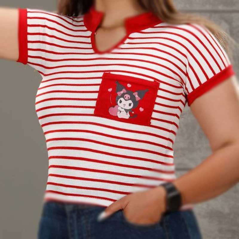 کراپ راه راه جیبدار (پک 6 عددی)