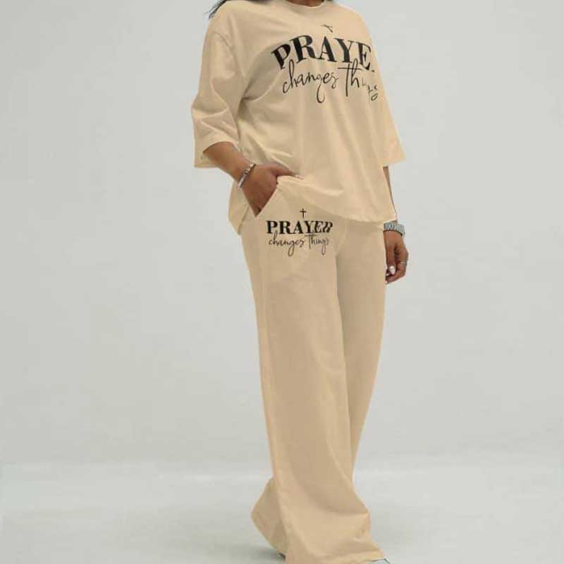 ست بلوز و شلوار چاپ پاریس (پک 6 عددی)