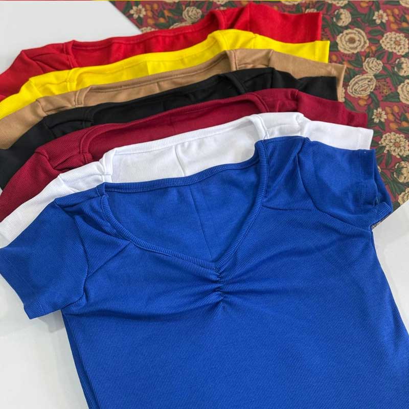 کراپ یقه هفت دلبری جلو کش خور (پک 7 عددی)