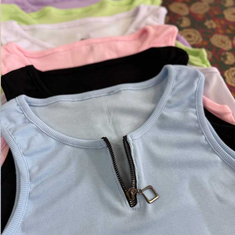 تاپ بلند نیم زیپ قواره دار (پک 6 عددی)