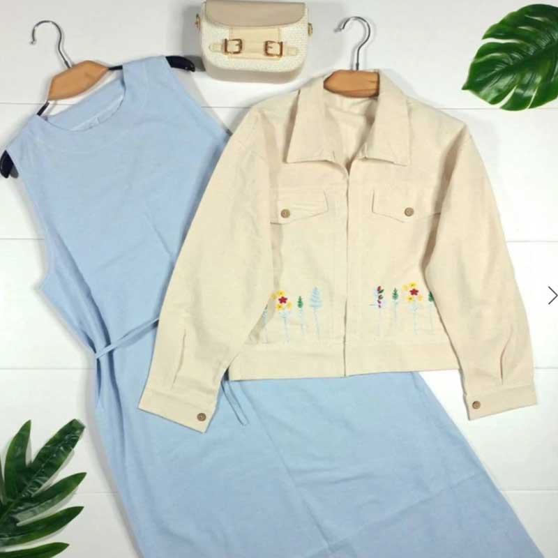 کت و سارافن گلدوزی عالیه (پک 3 عددی)