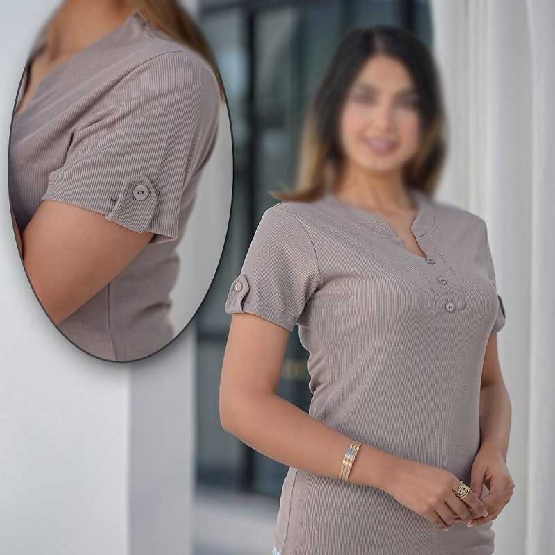 تیشرت نیم آستین(قاپک دار ) (پک 6 عددی)