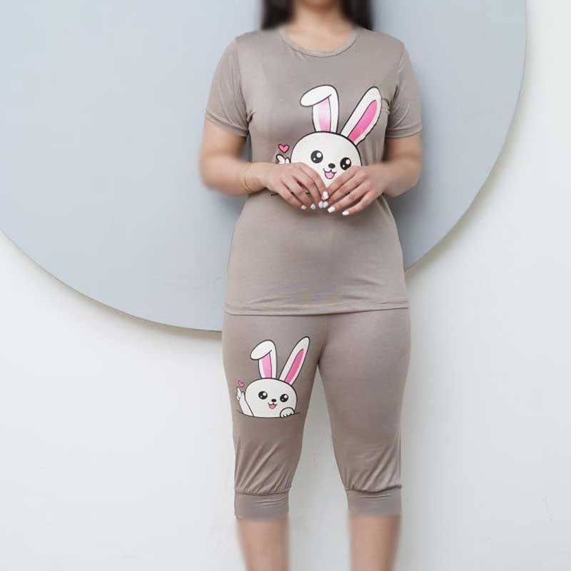 تیشرت شلوارک(چاپ خرگوش) (پک 5 عددی)