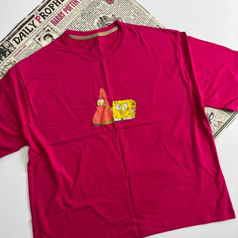 تیشرت باکسی پاتریک و باب اسفنجی (پک 4 عددی)