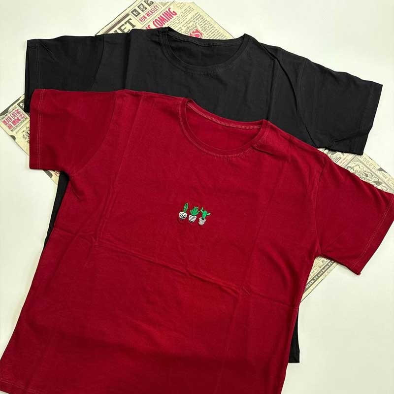 تیشرت گلدوزی کاکتوس (پک 6 عددی)