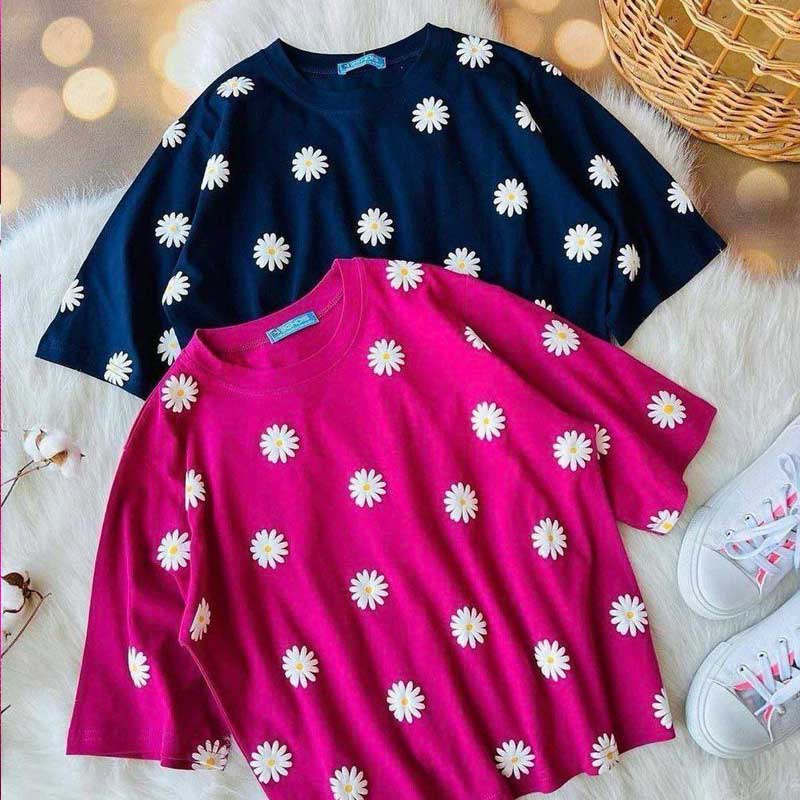 کراپ بابونه چاپ پفکی (پک 6 عددی)