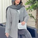 شومیز مانتویی راه راه (پک 3 عددی)
