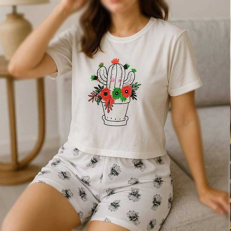 ست کراپ شورتک کاکتوس (پک 6 عددی)