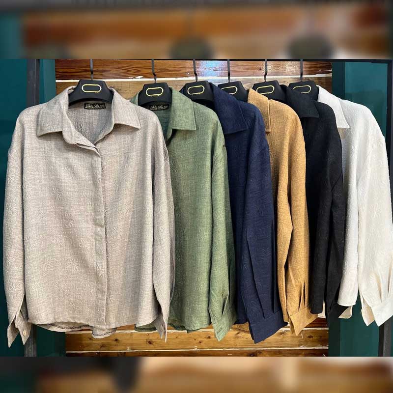 شومیز مانتوی دکمه مخفی (پک 6 عددی)