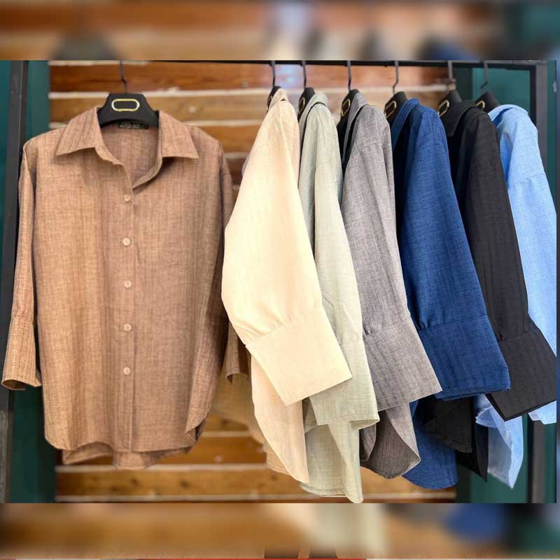 شومیز مانتوی شانتن زیپی اصلی (پک 7 عددی)