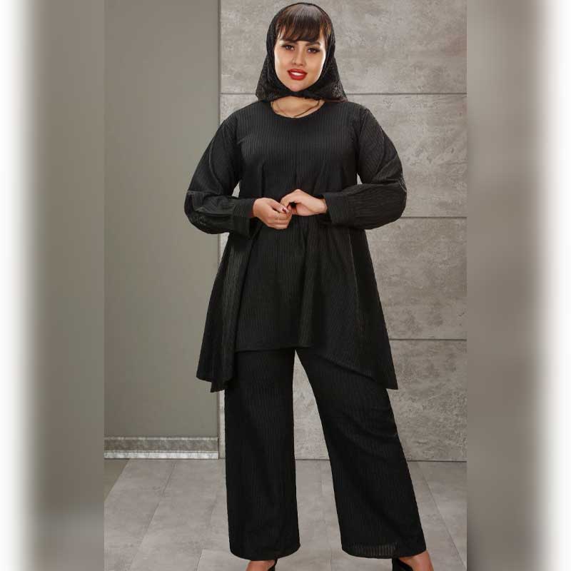 دوتیکه مانتو و شلوار بغل بلند اسپرت ( پک 4 عددی)