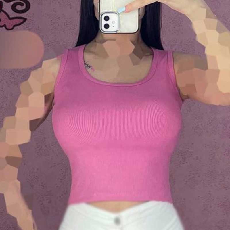 کراپ نیمتنه یقه خشتی بیسیک (پک 7 عددی)