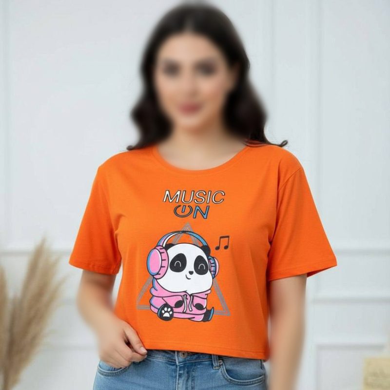 کراپ نیم استین موزیکال (پک 6 عددی)