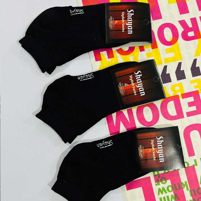 جوراب اسپرت نیم ساق مشکی (پک 12 عددی)